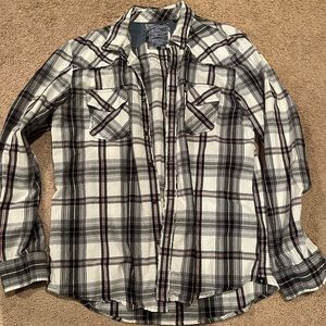 Mens guess long sleeve snap button shirt
